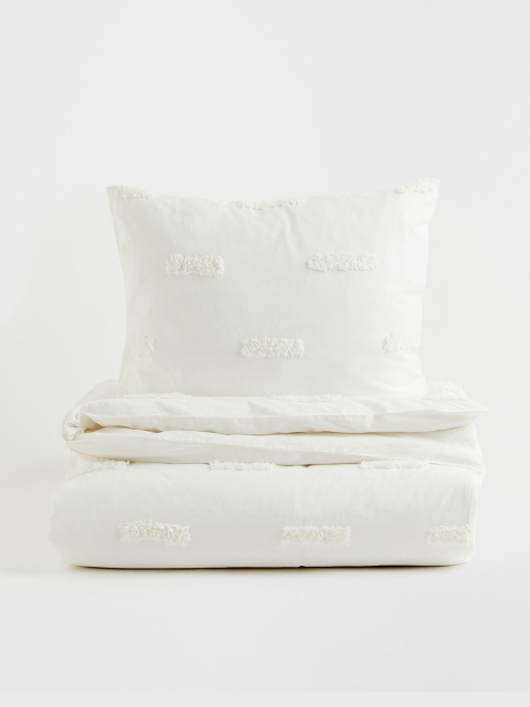 

H&M White Single Duvet Cotton Cover Set