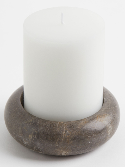 

H&M Grey Matte Marble Candle Holder