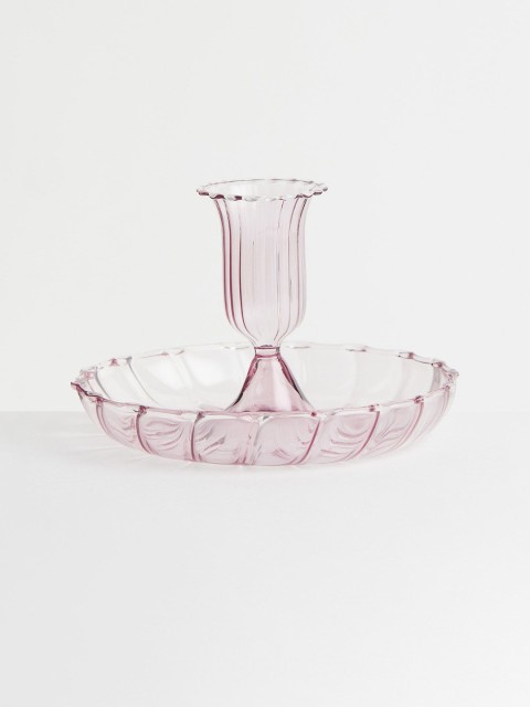 

H&M Pink Glass Candlestick