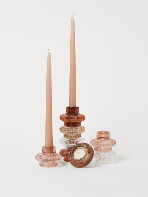 

H&M Pink Glass Candle Lantern