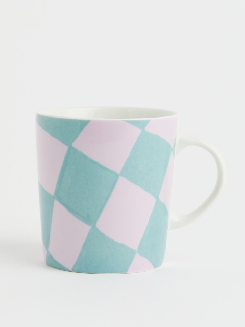 

H&M Turquoise Blue & Purple Patterned Porcelain Mug
