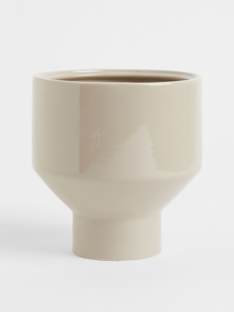 

H&M Beige Stoneware Plant Pot