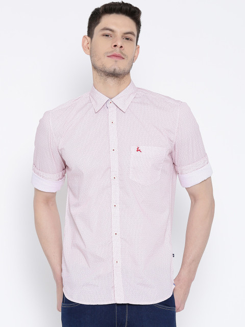 

Parx Men White Slim Fit Printed Casual Shirt