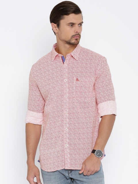 

Parx Red Printed Slim Fit Casual Shirt