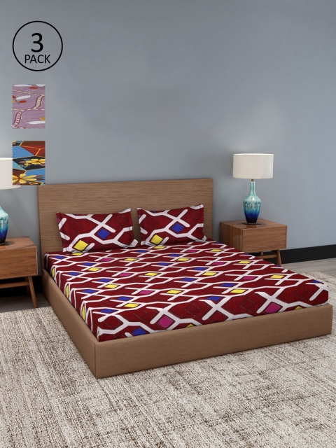 

Dhrohar Assorted Floral 180 TC 2 Double King Bedsheets with 4 Pillow Covers