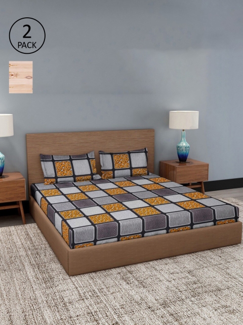 

Dhrohar Assorted 180 TC 2 King Bedsheet with 4 Pillow Covers