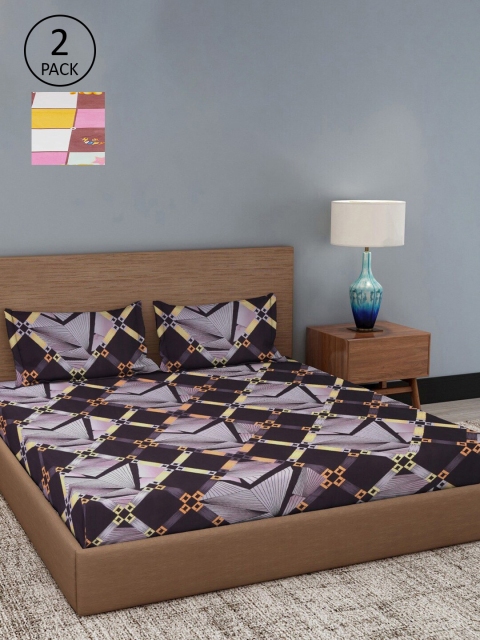 

Dhrohar Assorted Floral 180 TC Set Of 2 King Bedsheet with 4 Pillow Covers