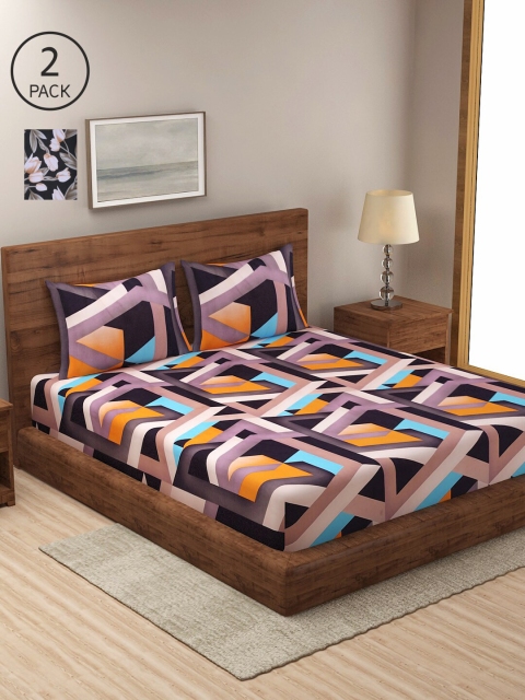 

Dhrohar Multicoloured Floral 210 TC 2 King Bedsheet with 4 Pillow Covers, Multi