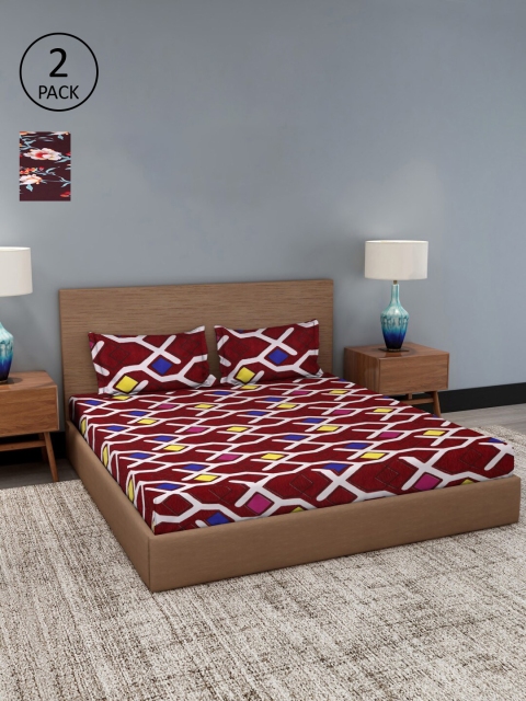 

Dhrohar Assorted Floral 180 TC 2 King Bedsheet with 4 Pillow Covers