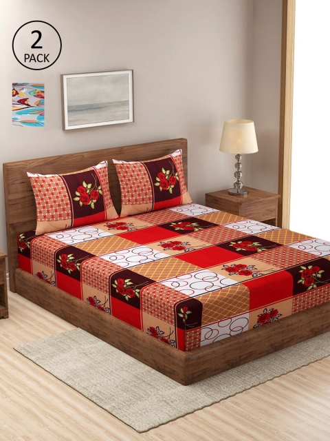 

Dhrohar Assorted Floral 210 TC 2 King Bedsheet with 4 Pillow Covers