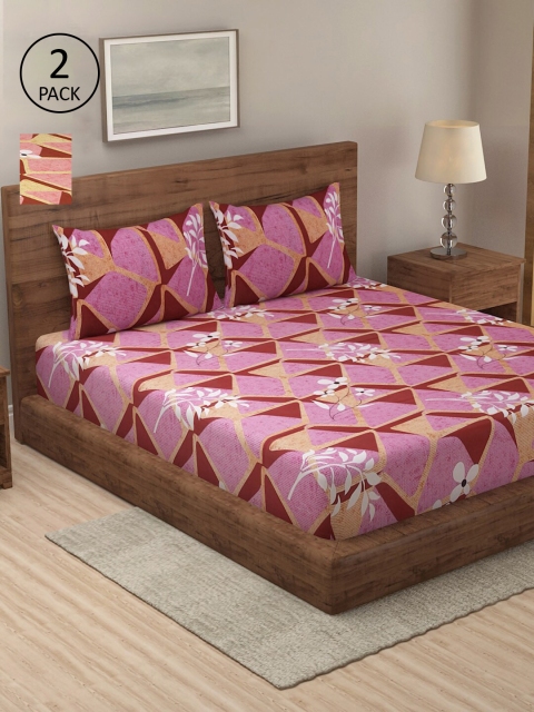 

Dhrohar Assorted Floral 250 TC 2 King Bedsheet with 4 Pillow Covers