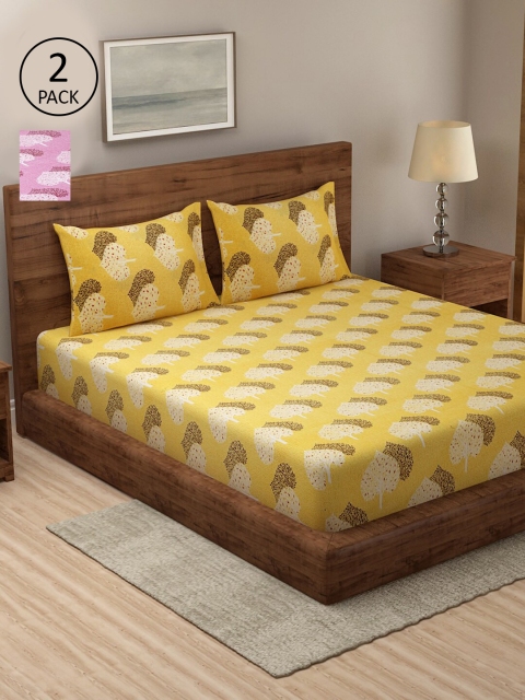 

Dhrohar Assorted Floral 250 TC 2 King Bedsheet with 4 Pillow Covers