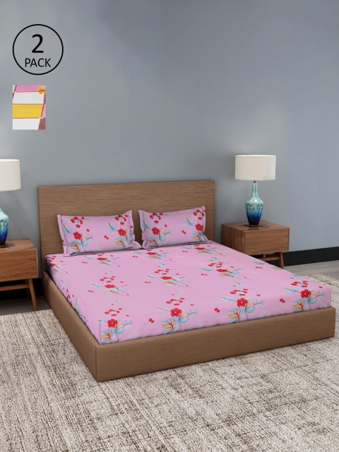 

Dhrohar Assorted Floral 180 TC 2 King Bedsheet with 4 Pillow Covers