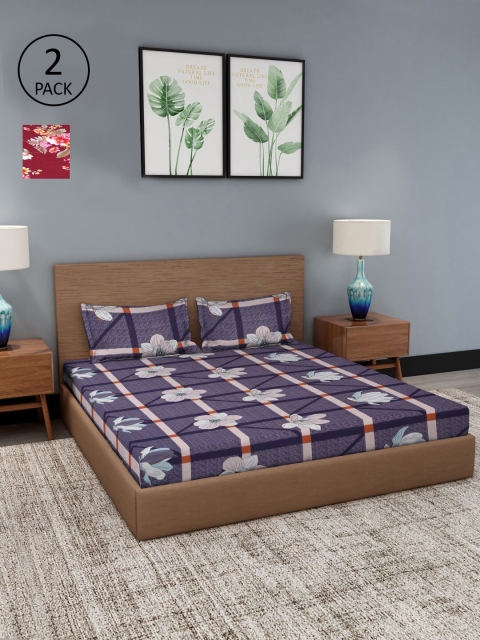 

Dhrohar Assorted Floral 180 TC 2 King Bedsheet with 4 Pillow Covers