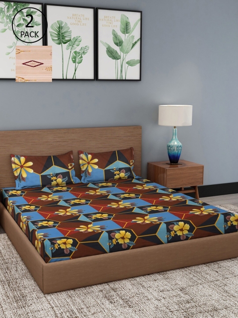 

Dhrohar Assorted Floral 180 TC 2 King Bedsheet with 4 Pillow Covers