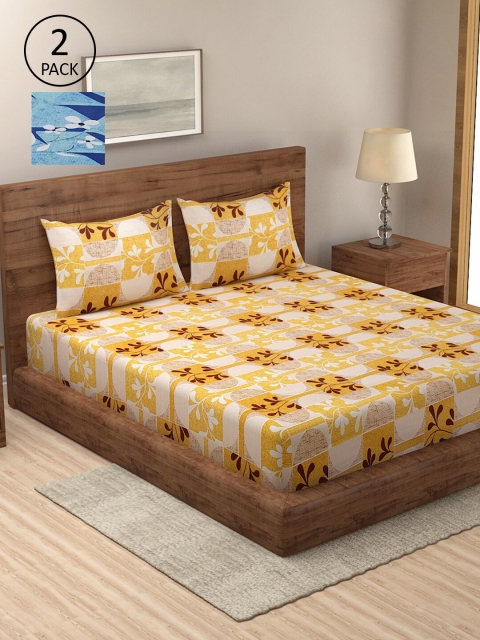 

Dhrohar Assorted Floral 250 TC 2 King Bedsheet with 4 Pillow Covers