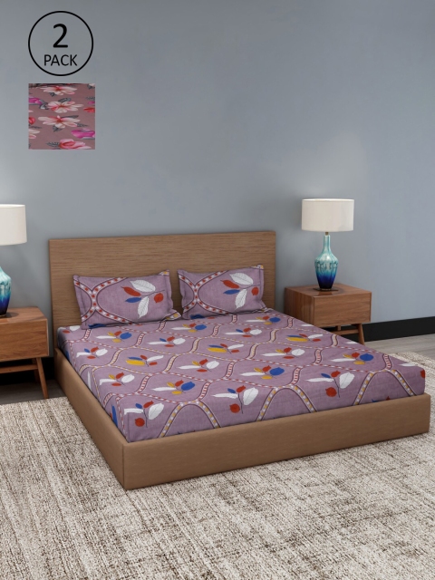 

Dhrohar Assorted Floral 180 TC 2 King Bedsheet with 4 Pillow Covers