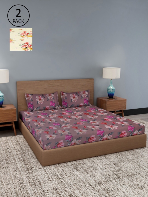 

Dhrohar Assorted Floral 180 TC 2 King Bedsheet with 4 Pillow Covers