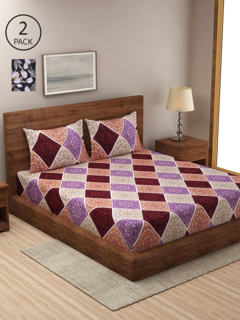 

Dhrohar Assorted Floral 210 TC 2 King Bedsheet with 4 Pillow Covers