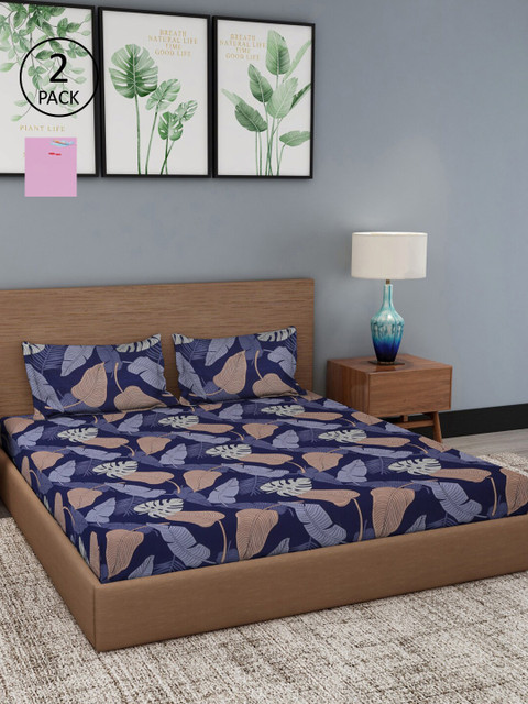 

Dhrohar Assorted Floral 180 TC Set Of 2 King Bedsheet with 4 Pillow Covers