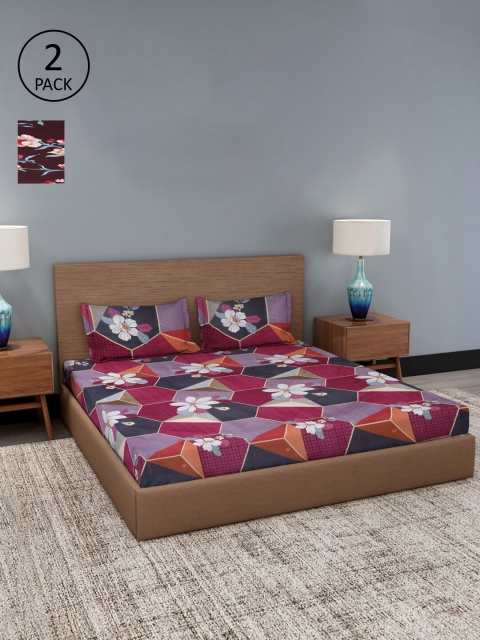 

Dhrohar Assorted Floral 180 TC 2 King Bedsheet with 4 Pillow Covers