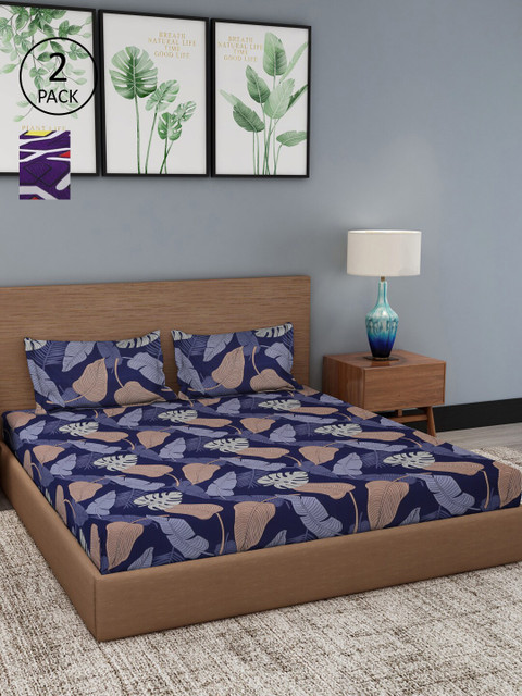 

Dhrohar Assorted Floral 180 TC 2 King Bedsheet with 4 Pillow Covers