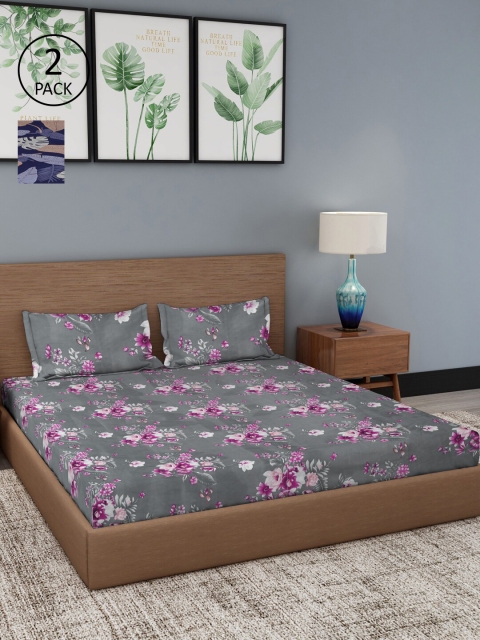 

Dhrohar Assorted Floral 180 TC 2 King Bedsheet with 4 Pillow Covers