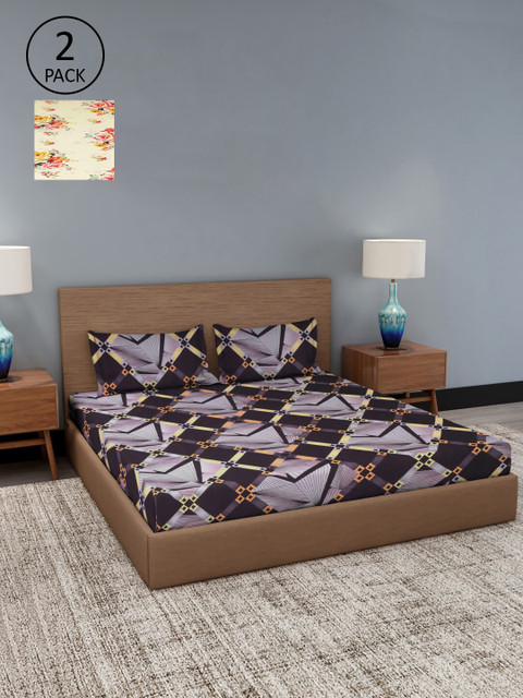 

Dhrohar Assorted Floral 180 TC 2 King Bedsheet with 4 Pillow Covers