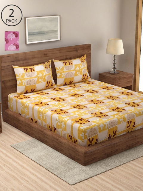 

Dhrohar Assorted Floral 250 TC 2 King Bedsheet with 4 Pillow Covers