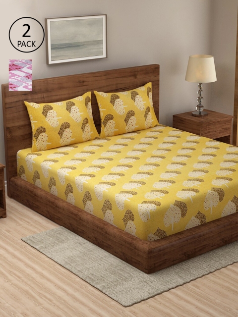 

Dhrohar Assorted Floral 250 TC 2 King Bedsheet with 4 Pillow Covers