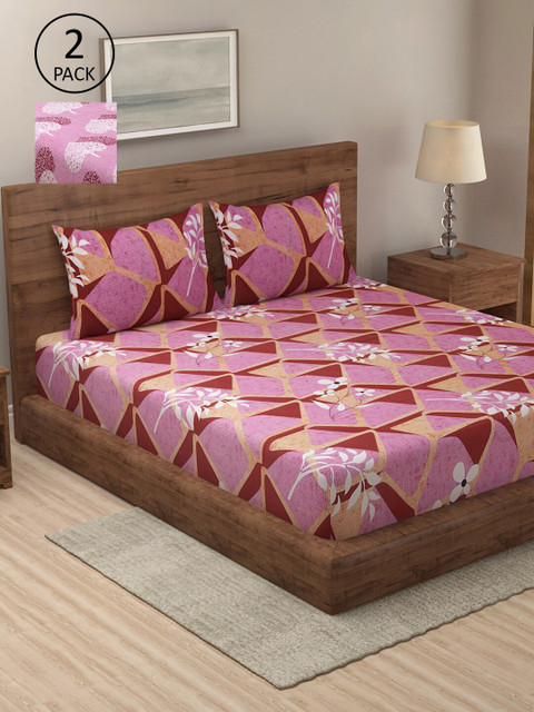 

Dhrohar Assorted Floral 180 TC 2 King Bedsheet with 4 Pillow Covers