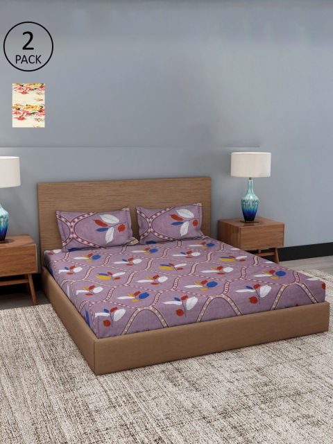 

Dhrohar Assorted Floral 180 TC 2 King Bedsheet with 4 Pillow Covers
