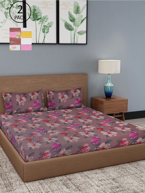 

Dhrohar Assorted Floral 180 TC 2 King Bedsheet with 4 Pillow Covers