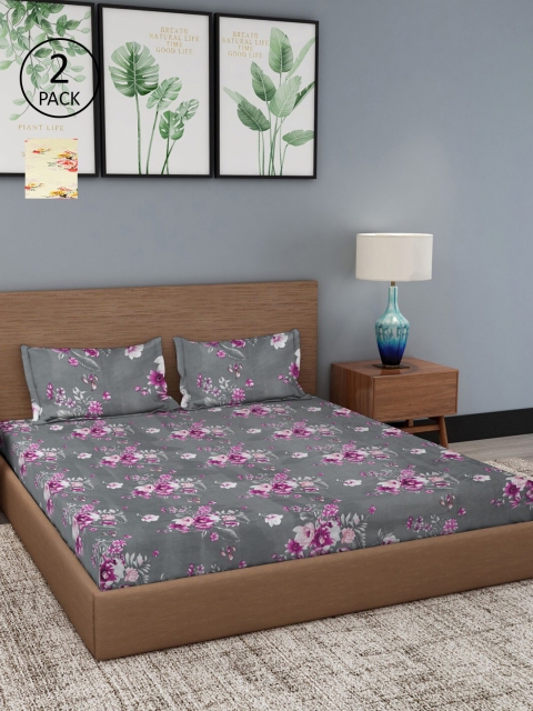 

Dhrohar Assorted Floral 180 TC 2 King Bedsheet with 4 Pillow Covers