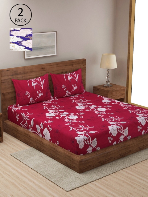 

Dhrohar Assorted Floral 210 TC 2 King Bedsheets with 4 Pillow Covers