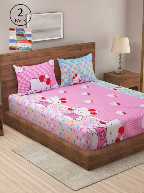 

Dhrohar Assorted Floral 210 TC 2 King Bedsheet with 4 Pillow Covers