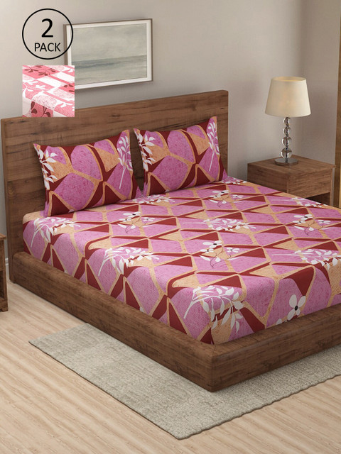 

Dhrohar Assorted Floral 250 TC 2 King Bedsheet with 4 Pillow Covers
