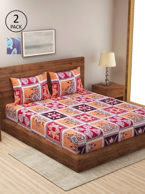

Dhrohar Assorted Floral 210 TC 2 King Bedsheet with 4 Pillow Covers