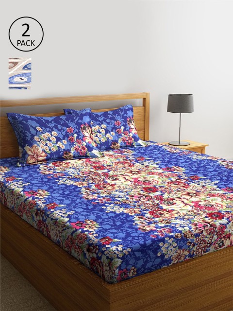 

Dhrohar Assorted Floral 180 TC 2 King Bedsheets with 4 Pillow Covers