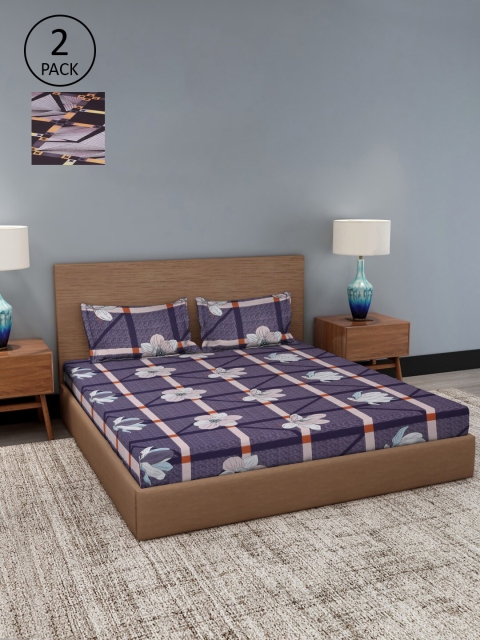 

Dhrohar Assorted Floral 180 TC 2 King Bedsheet with 4 Pillow Covers