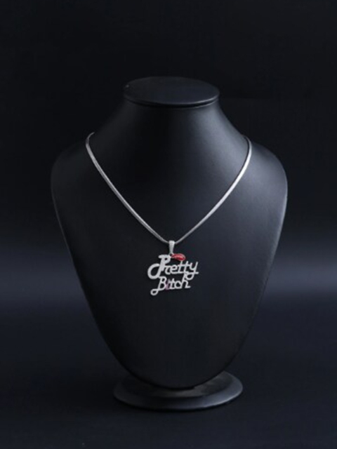 

HIFLYER JEWELS Rhodium-Plated CZ Stone-Studded Pendant With Chain, White