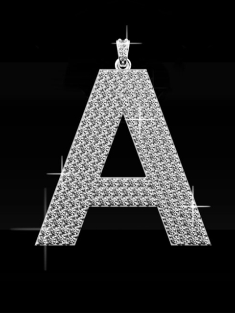 

HIFLYER JEWELS Rhodium-Plated White CZ-Studded Alphabet Pendants, Silver