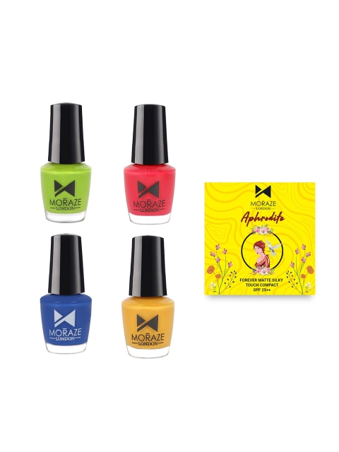 

Moraze Pack of 4 Nail Polish With Compact Powder, Multi