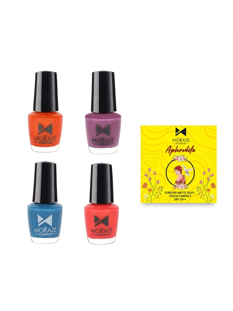 

Moraze Pack of 4 Nail Polish With Compact Powder, Multi