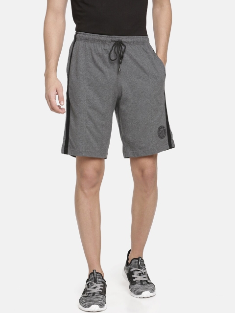 

Macroman M-Series Men Grey Solid Cotton Plus Size Lounge Shorts