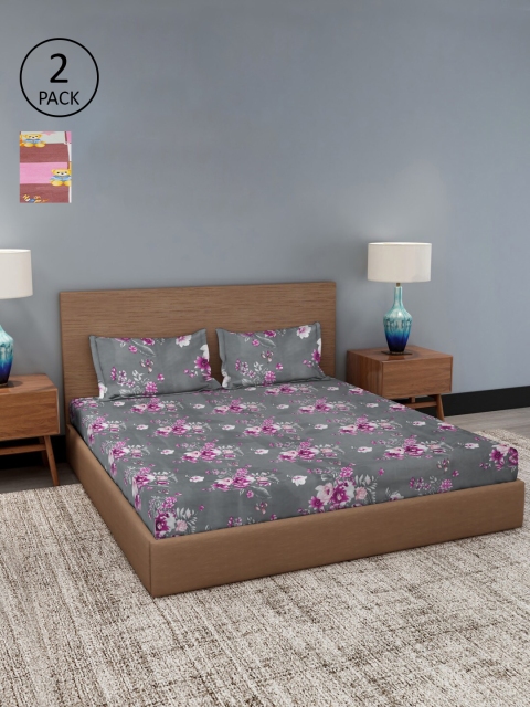 

Dhrohar Assorted Floral 180 TC 2 King Bedsheet with 4 Pillow Covers