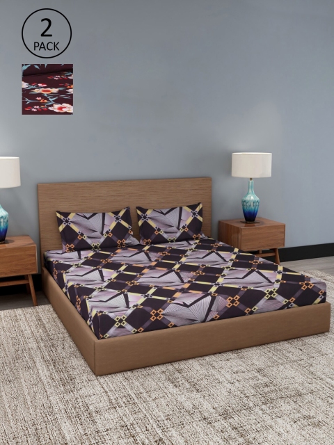 

Dhrohar Assorted Floral 180 TC 2 King Bedsheet with 4 Pillow Covers