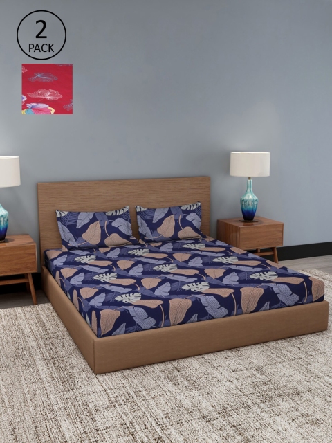 

Dhrohar Assorted Floral 180 TC 2 King Bedsheet with 4 Pillow Covers