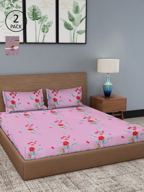 

Dhrohar Assorted Floral 180 TC 2 King Bedsheet with 4 Pillow Covers