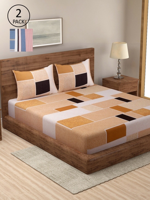 

Dhrohar Assorted Floral 250 TC 2 King Bedsheet with 4 Pillow Covers